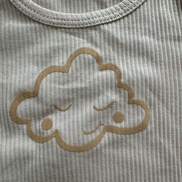 ORGANIC COTTON RIBBED PAJAMAS SET GENDER NEUTRAL NATURAL COLOR - Picture 4 of 5